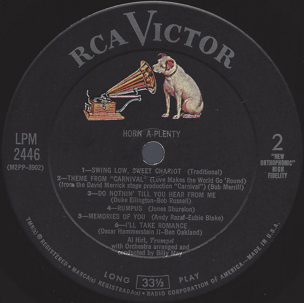 Al Hirt With Orchestra Arranged And Conducted By Billy May - Horn A-Plenty | RCA Victor (LPM-2446) - 4
