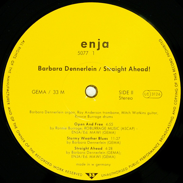 Barbara Dennerlein - Straight Ahead! | Enja Records (5077 1) - 4 Barbara Dennerlein - Straight Ahead! | Enja Records (5077 1) - 4