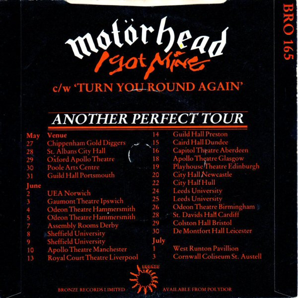 Motörhead - I Got Mine | Bronze (BRO 165) - 2