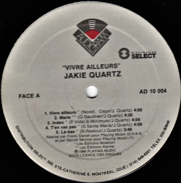 Jakie Quartz - Vivre Ailleurs | Audiogram (AD 10 004) - 3