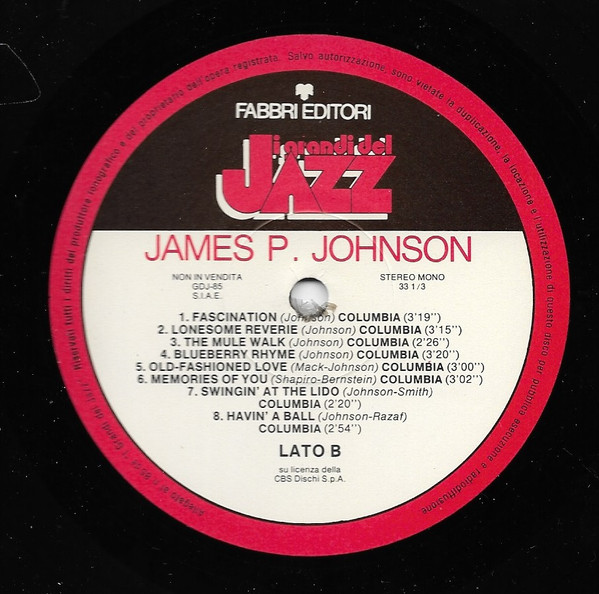 James Price Johnson - James P. Johnson | Fabbri Editori (GdJ 85) - 3 James Price Johnson - James P. Johnson | Fabbri Editori (GdJ 85) - 3