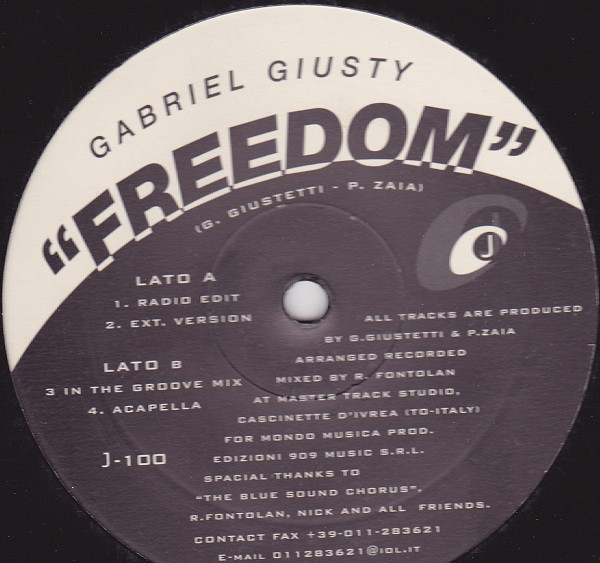 Gabriele Giustetti - Freedom | J Records (J-100) - main