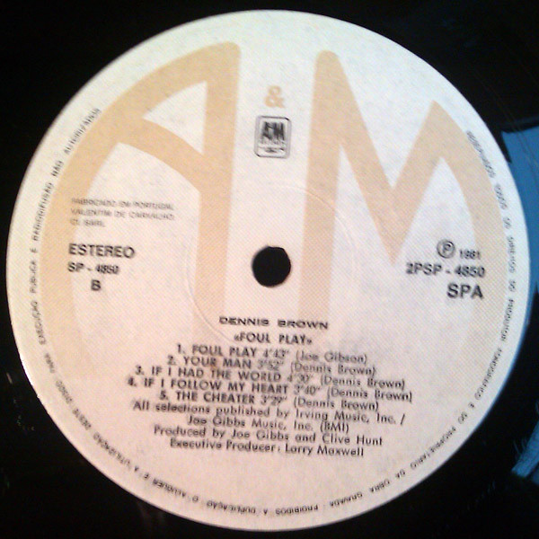 Dennis Brown - Foul Play | A&M Records (2PSP-4850) - 4 Dennis Brown - Foul Play | A&M Records (2PSP-4850) - 4