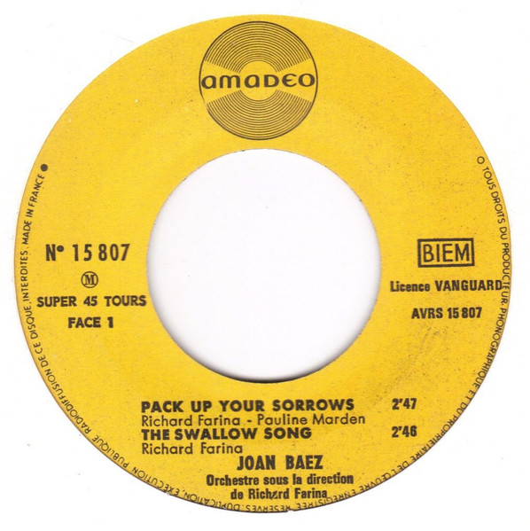 Joan Baez - Pack Up Your Sorrows | Amadeo (15807) - 3