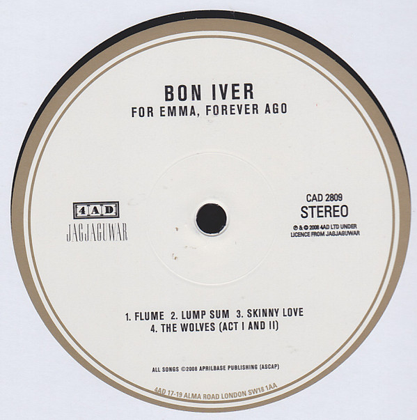 Bon Iver - For Emma, Forever Ago | 4AD (CAD 2809) - 3 Bon Iver - For Emma, Forever Ago | 4AD (CAD 2809) - 3