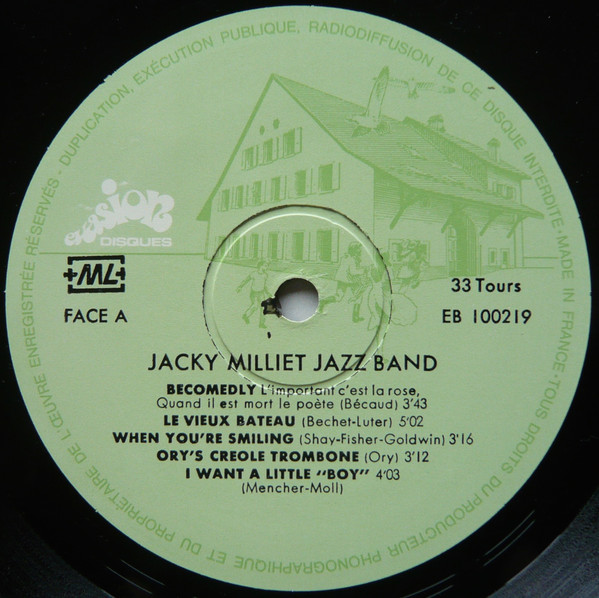 Jacky Milliet Jazz Band Featuring Carrie Smith - Jacky Milliet Jazz Band | Evasion Disques (EB 100 219) - 3 Jacky Milliet Jazz Band Featuring Carrie Smith - Jacky Milliet Jazz Band | Evasion Disques (EB 100 219) - 3