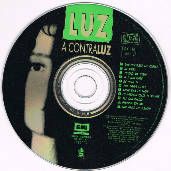 Luz Casal - A Contraluz | Hispavox (7 98507 2) - 3