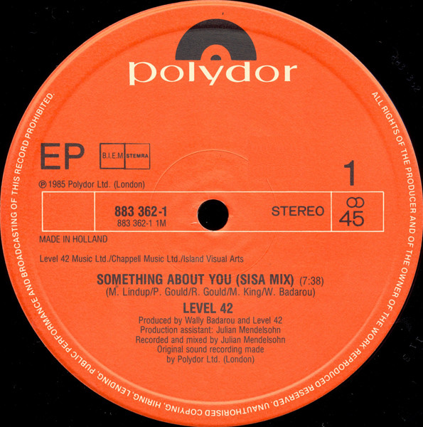 Level 42 - Something About You (Sisa Mix) | Polydor (883 362-1) - 3 Level 42 - Something About You (Sisa Mix) | Polydor (883 362-1) - 3