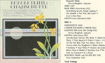 The Eastman-Dryden Orchestra , Donald Hunsberger , Teresa Ringholz , Rudolf Friml - Chansonette | Arabesque Recordings (ABQ 6562) - 3 The Eastman-Dryden Orchestra , Donald Hunsberger , Teresa Ringholz , Rudolf Friml - Chansonette | Arabesque Recordings (ABQ 6562) - 3