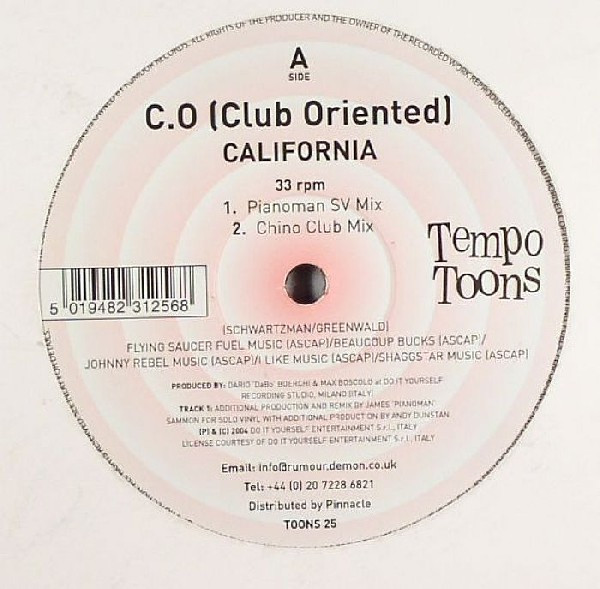 C.O. (Club Oriented) - California | Tempo Toons (TOONS 25)