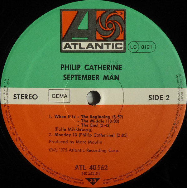 Philip Catherine - September Man | Atlantic (ATL 40 562) - 4