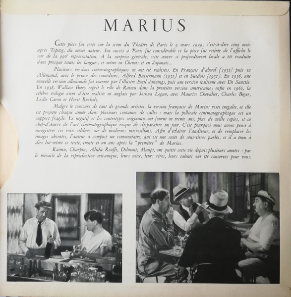 Marcel Pagnol - Marius [Vinyl] | Editions C M F (CMF 01 - 02) - 3
