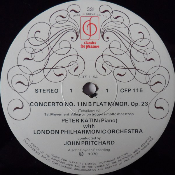 Pyotr Ilyich Tchaikovsky , Henry Litolff , Peter Katin , London Philharmonic Orchestra , John Pritchard - Piano Concerto No.1 / Scherzo | Classics For Pleasure (CFP 115) - 3
