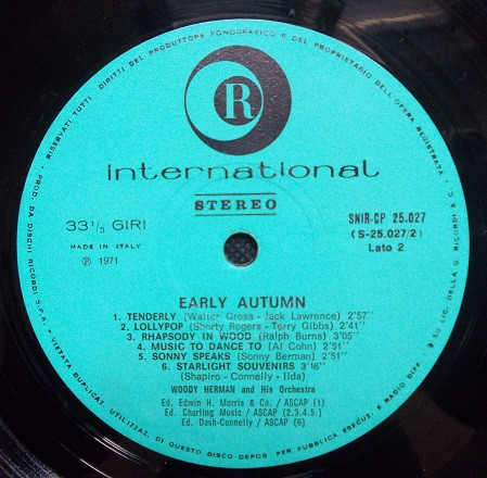 Woody Herman And His Orchestra - Early Autumn | Ricordi International (SNIR-CP 25.027) - 4