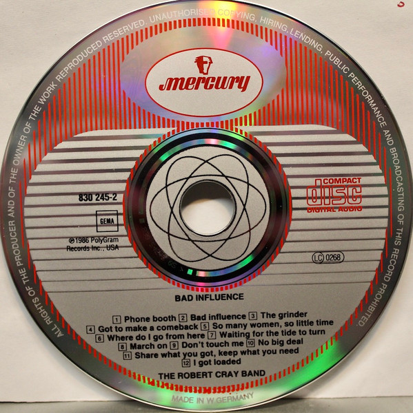 The Robert Cray Band - Bad Influence | Mercury (830 245-2) - 3 The Robert Cray Band - Bad Influence | Mercury (830 245-2) - 3