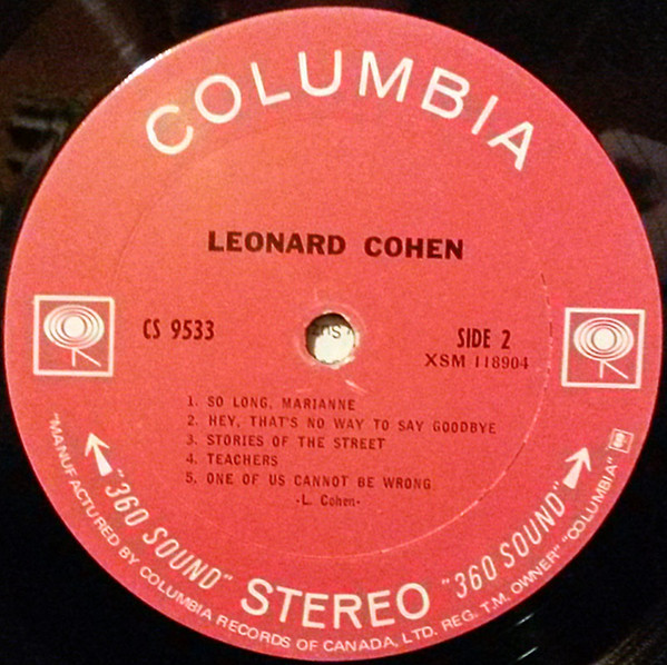 Leonard Cohen - Songs Of Leonard Cohen | Columbia (CS 9533) - 4