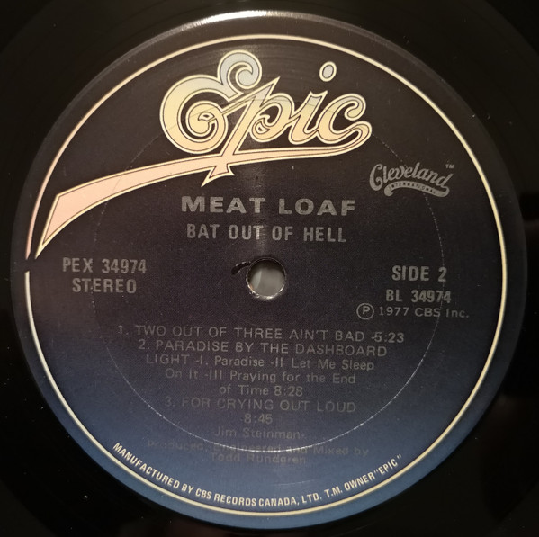 Meat Loaf - Bat Out Of Hell | Epic (PEX 34974) - 4 Meat Loaf - Bat Out Of Hell | Epic (PEX 34974) - 4
