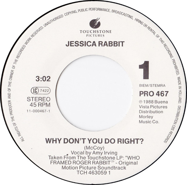 Jessica Rabbit - Why Don't You Do Right? | Touchstone Records (PRO 467) - 3 Jessica Rabbit - Why Don't You Do Right? | Touchstone Records (PRO 467) - 3