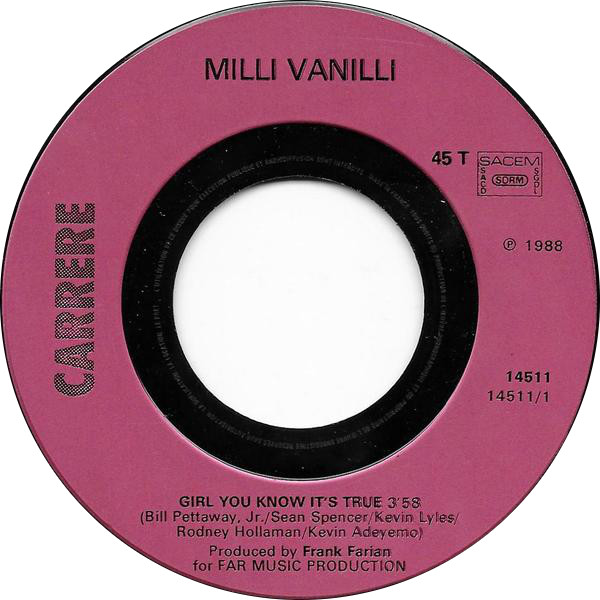Milli Vanilli - Girl You Know It's True | Carrere (14.511) - 3 Milli Vanilli - Girl You Know It's True | Carrere (14.511) - 3