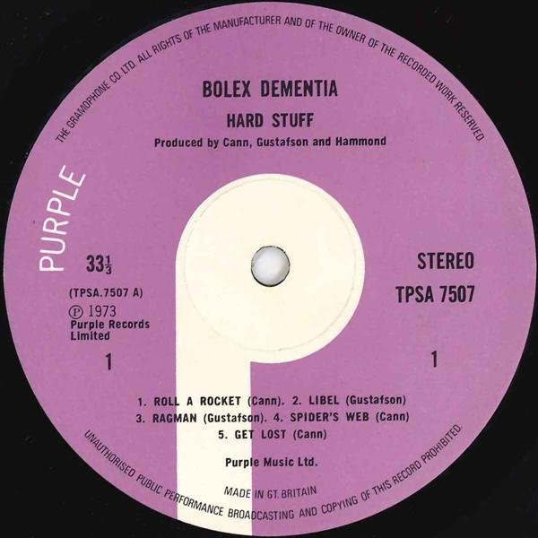 Hard Stuff - Bolex Dementia | Purple Records (TPSA 7507) - 4