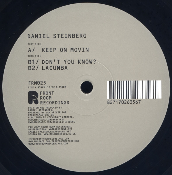 Daniel Steinberg - Keep On Movin | Front Room Recordings (FRM025) - 3