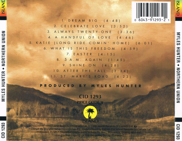Myles Hunter - Northern Union | Island Records (CID 1293) - 2