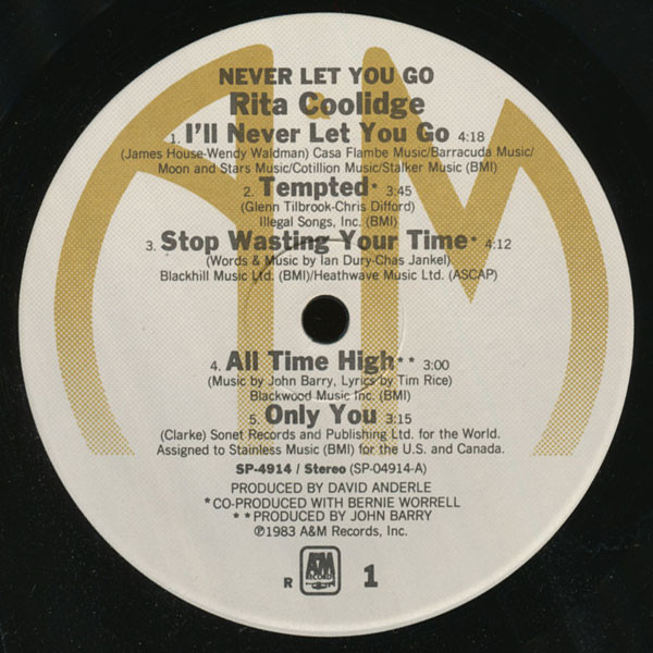 Rita Coolidge - Never Let You Go | A&M Records (SP-4914) - 3 Rita Coolidge - Never Let You Go | A&M Records (SP-4914) - 3