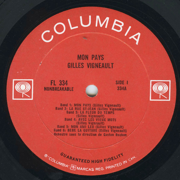 Gilles Vigneault - Mon Pays [Vinyl] | Columbia (FL-334) - 3