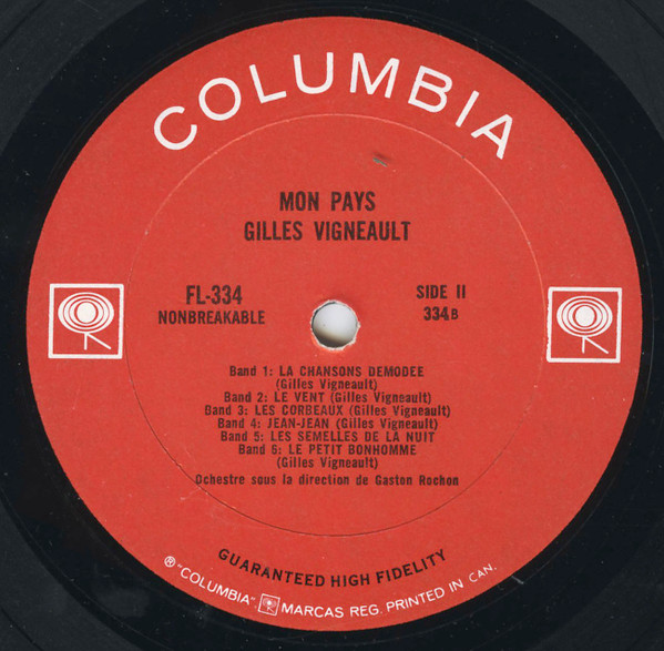 Gilles Vigneault - Mon Pays [Vinyl] | Columbia (FL-334) - 4