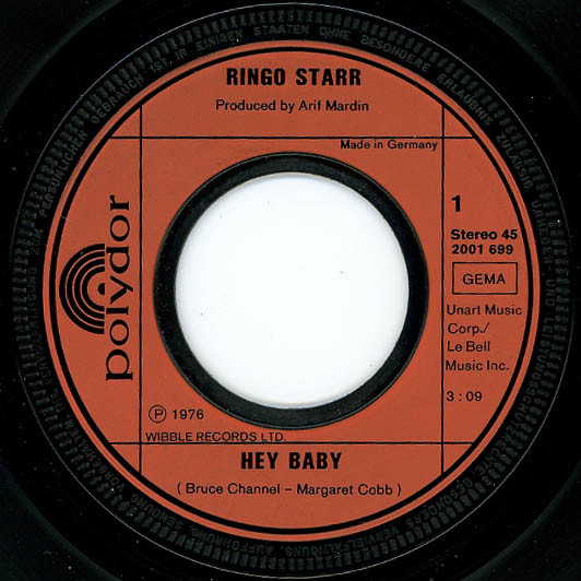 Ringo Starr - Hey Baby / Lady Gaye | Polydor (2001 699) - 2