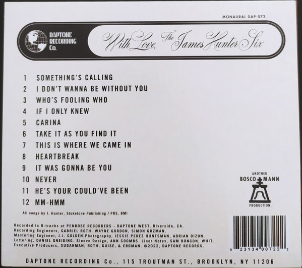 The James Hunter Six - With Love [CD] | Daptone Records (DAP-072) - 2