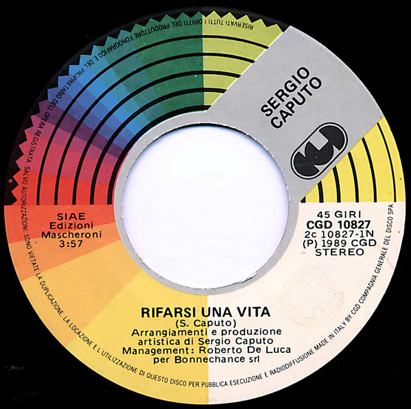 Sergio Caputo - Rifarsi Una Vita | CGD (CGD 10827) - 3