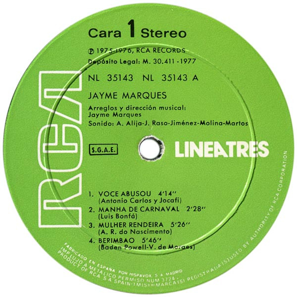 Jayme Marques - Jayme Marques | RCA (NL-35143) - 2