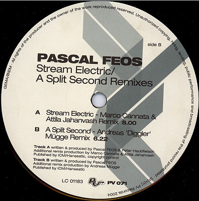 Pascal F.E.O.S. - Stream Electric / A Split Second (Remixes) | PV (PV 071) - 3