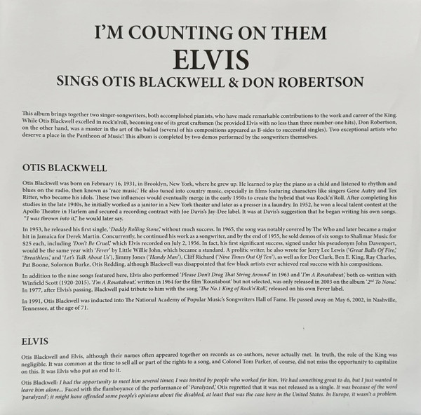 Elvis Presley - I'm Counting On Them | VPI (783.708) - 2