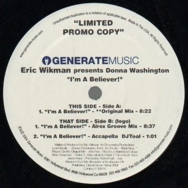 Eric Wikman Presents Donna Washington - I'm A Believer | Generate Music (GM016) - main