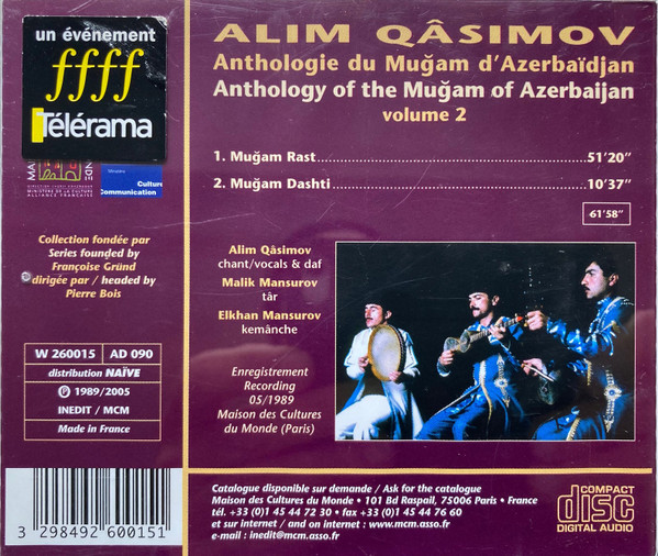 Alim Qasimov - Azerbaïdjan - Anthologie Du Mugam, Vol. 2 | Inedit (W 260015) - 2