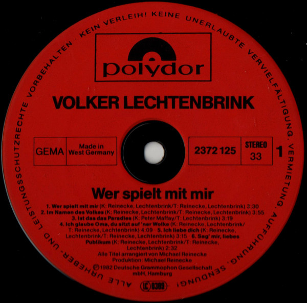 Volker Lechtenbrink - Wer Spielt Mit Mir | Polydor (2372 125) - 3 Volker Lechtenbrink - Wer Spielt Mit Mir | Polydor (2372 125) - 3