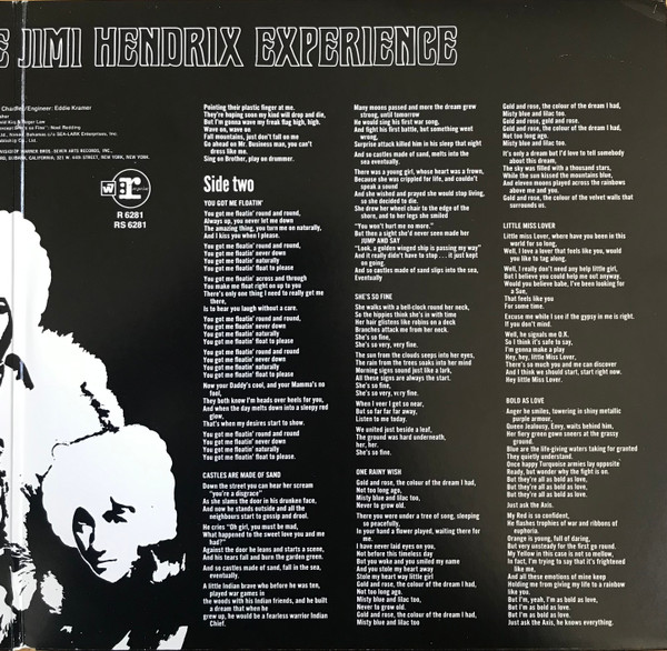 The Jimi Hendrix Experience - Axis: Bold As Love | Reprise Records (RS 6281) - 3