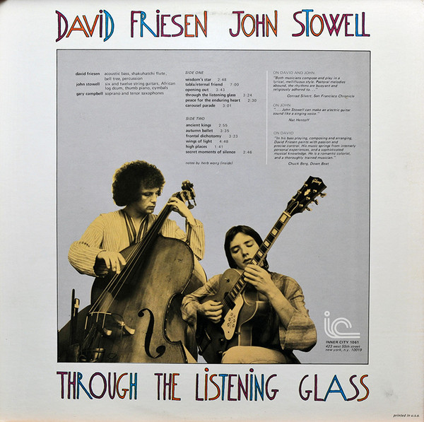 David Friesen , John Stowell - Through The Listening Glass | Inner City Records (IC 1061) - 3 David Friesen , John Stowell - Through The Listening Glass | Inner City Records (IC 1061) - 3