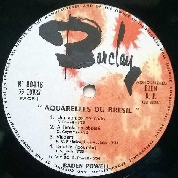 Baden Powell - Aquarelles Du Brésil | Barclay (80416) - 3