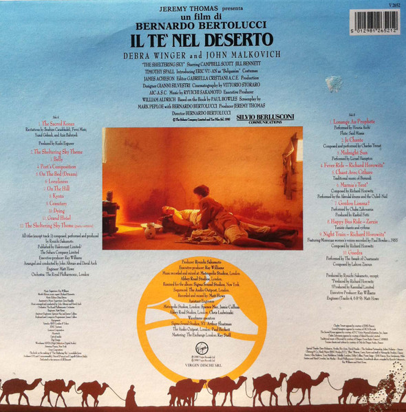 Ryuichi Sakamoto - Il Tè Nel Deserto (Music From The Original Motion Picture Soundtrack) | Virgin (V 2652) - 2 Ryuichi Sakamoto - Il Tè Nel Deserto (Music From The Original Motion Picture Soundtrack) | Virgin (V 2652) - 2