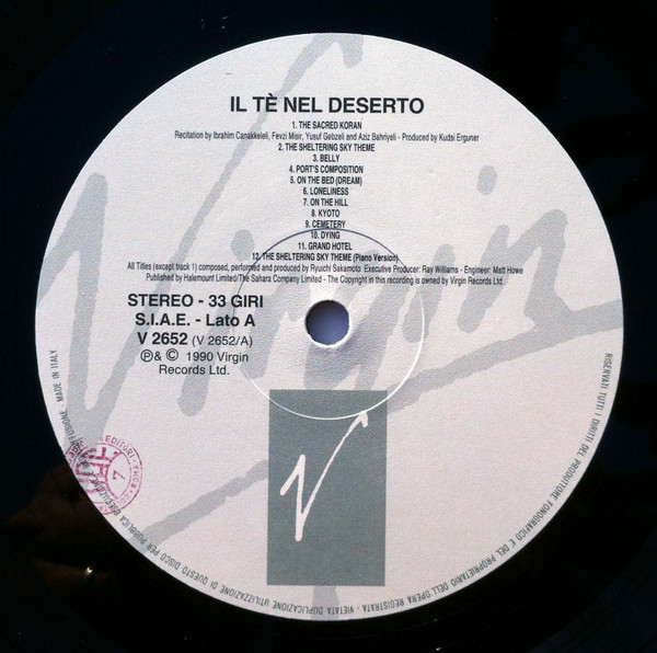 Ryuichi Sakamoto - Il Tè Nel Deserto (Music From The Original Motion Picture Soundtrack) | Virgin (V 2652) - 3 Ryuichi Sakamoto - Il Tè Nel Deserto (Music From The Original Motion Picture Soundtrack) | Virgin (V 2652) - 3