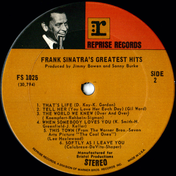 Frank Sinatra - Frank Sinatra's Greatest Hits! | Reprise Records (FS 1025) - 4 Frank Sinatra - Frank Sinatra's Greatest Hits! | Reprise Records (FS 1025) - 4