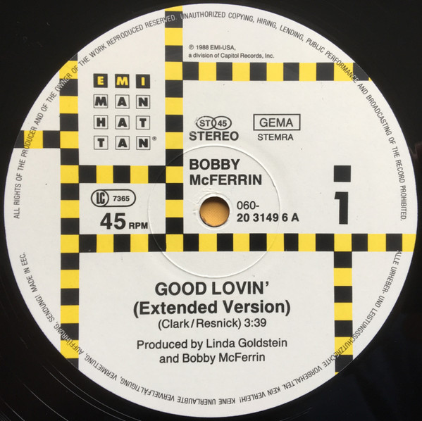Bobby McFerrin - Good Lovin' | EMI-Manhattan Records (060-20 3149 6) - 3 Bobby McFerrin - Good Lovin' | EMI-Manhattan Records (060-20 3149 6) - 3