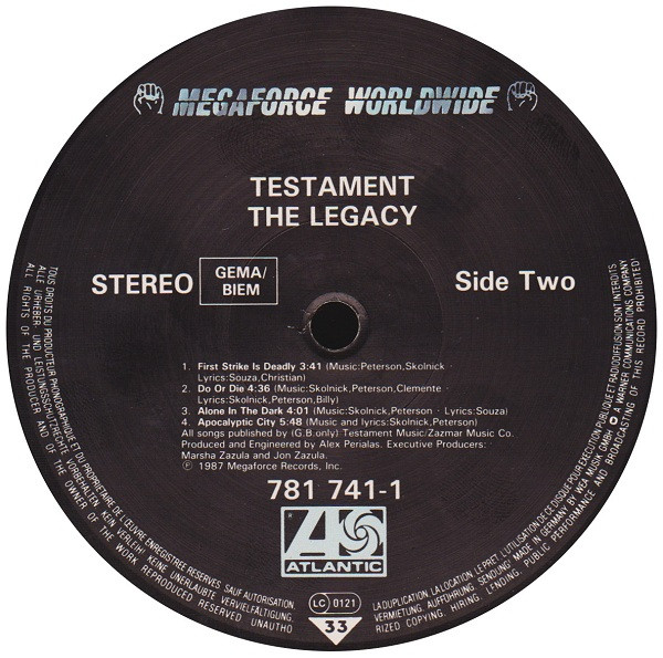 Testament - The Legacy | Megaforce Worldwide (781 741-1) - 4