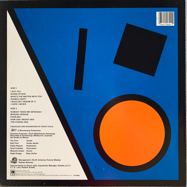 Split Enz - True Colours | A&M Records (SP-4822) - 2 Split Enz - True Colours | A&M Records (SP-4822) - 2