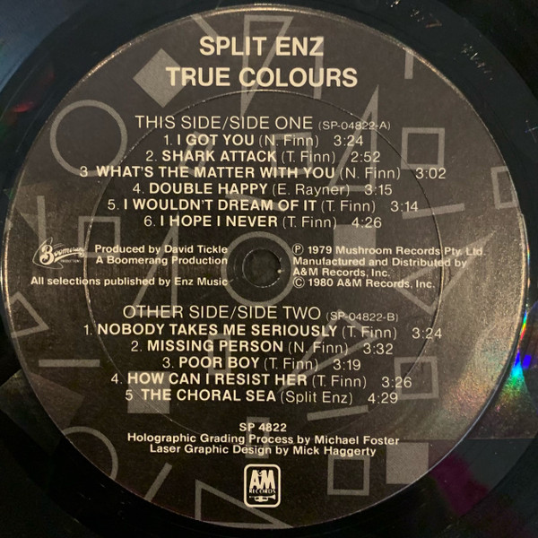 Split Enz - True Colours | A&M Records (SP-4822) - 3 Split Enz - True Colours | A&M Records (SP-4822) - 3