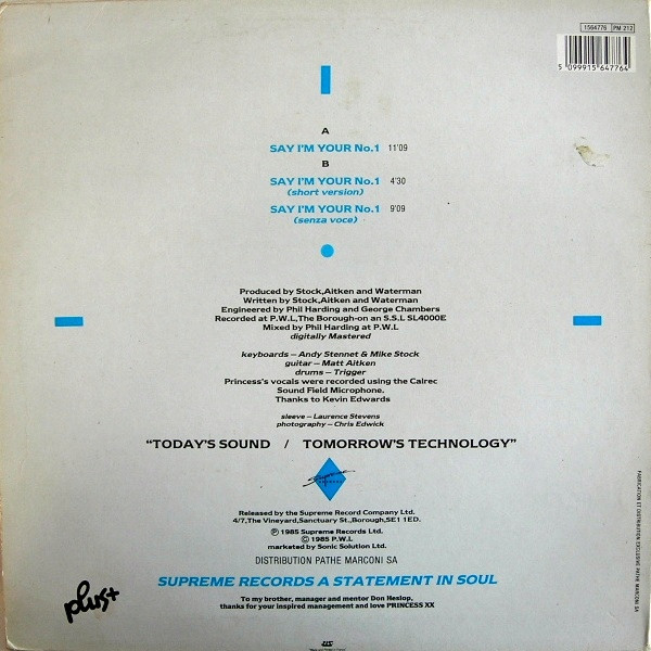 Princess - Say I'm Your No. 1 | Plus+ (1564776) - 2