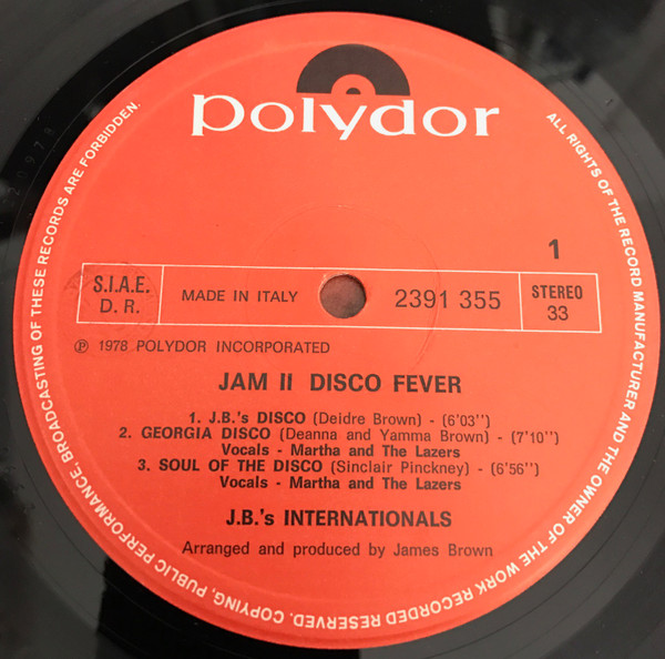 J.B.'s Internationals - Jam II Disco Fever | Polydor (2391 355) - 2 J.B.'s Internationals - Jam II Disco Fever | Polydor (2391 355) - 2